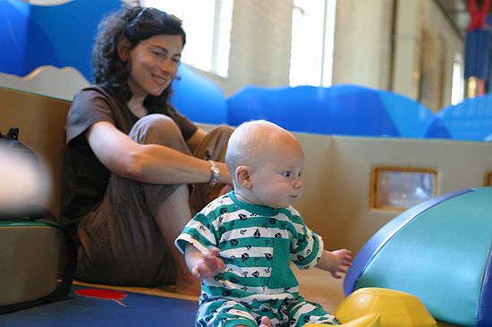 Amy and Atticus in the mat room at the Norwalk Aquarium.