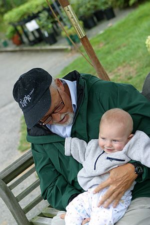 Dad and Gus at White Flower Farm.