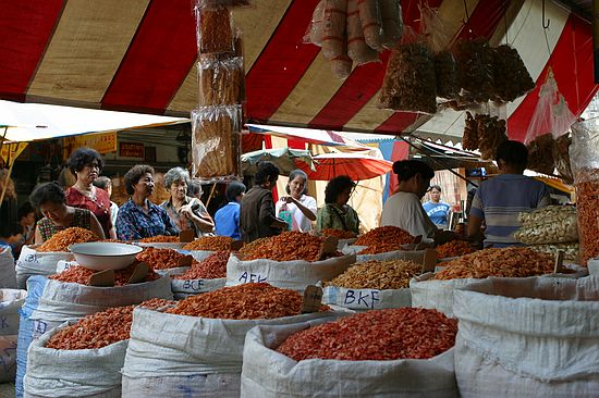 Lots of dried shrimp.