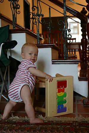 Zeke and his stool.