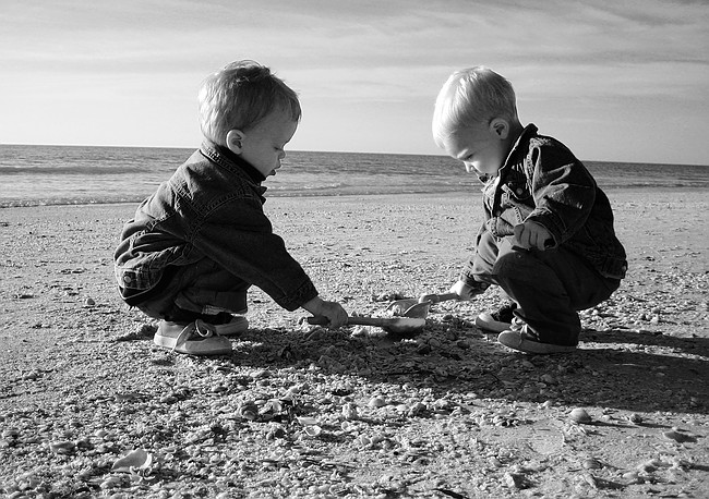 On the beach.