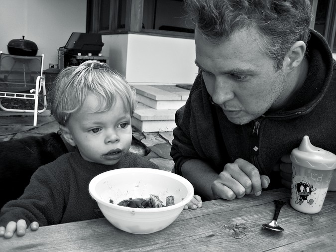 Chu Josh and Zeke check out the pasta.